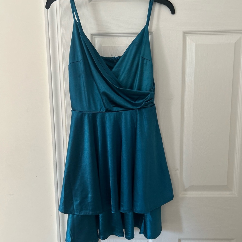 Silky Blue Semi Formal Dress